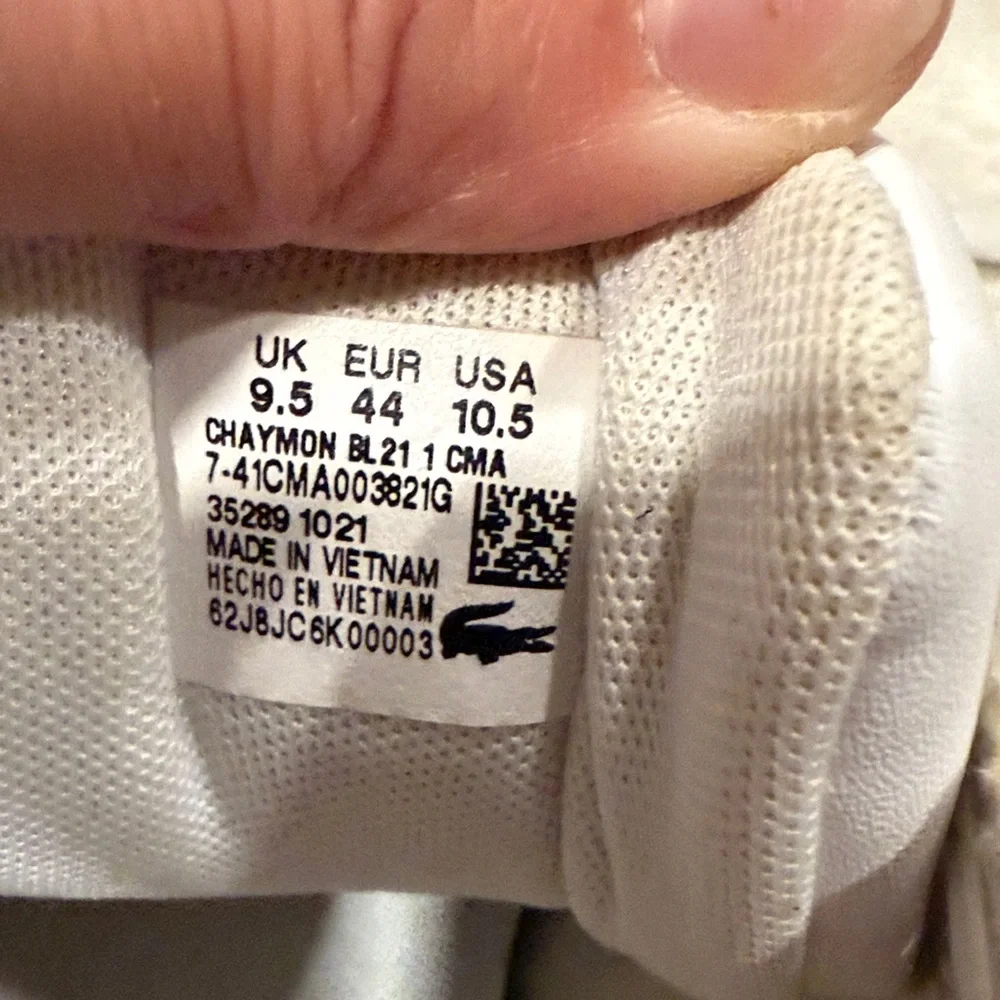 Lacoste White Sneakers with Embroidered Logo‎ size 10.5